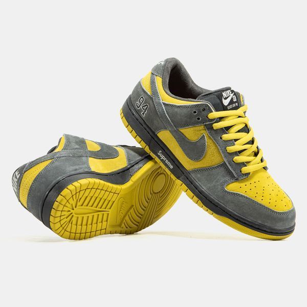 Кросівки Nike SB Dunk Low x Supreme Grey Yellow 23768 фото