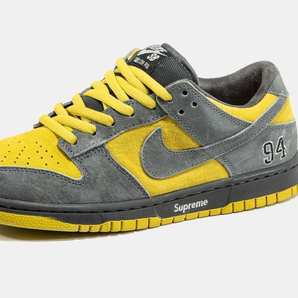 Кросівки Nike SB Dunk Low x Supreme Grey Yellow 23768 фото
