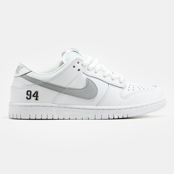 Кросівки Nike SB Dunk Low x Supreme White Grey 23767 фото