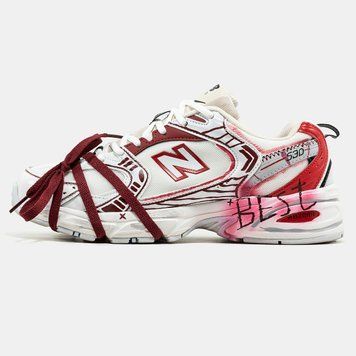 Кросівки New Balance 530 White Red Custom 23401 фото